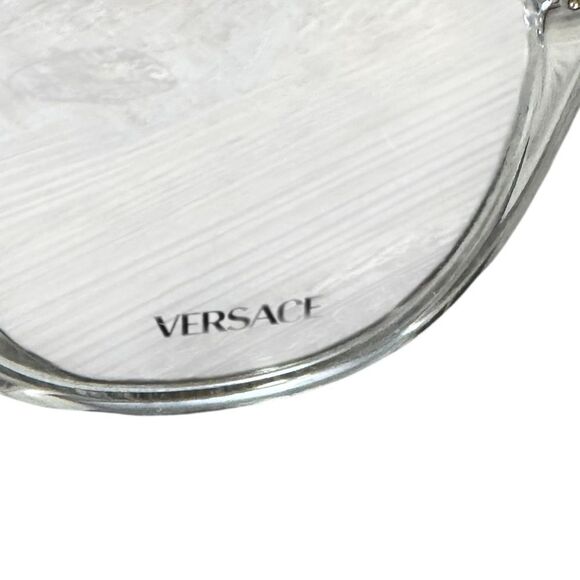 USED IN BOX! VERSACE 3242A 148 Transparent Crystal Plastic Round Eyeglasses 54mm - Picture 6 of 11